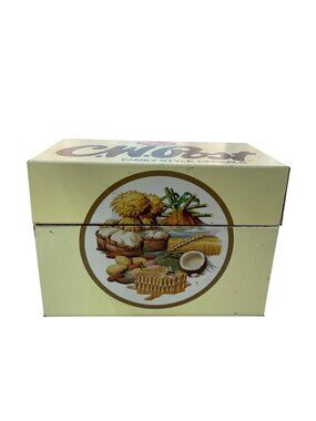 Vintage Post C.W. Post Cereal Metal Recipe Box Tin Advertising Kitchen Decor
